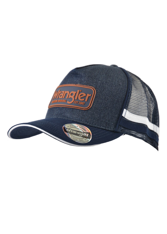 Wrangler Atkinson Square Front Trucker Cap - Denim - X3W1954CAP