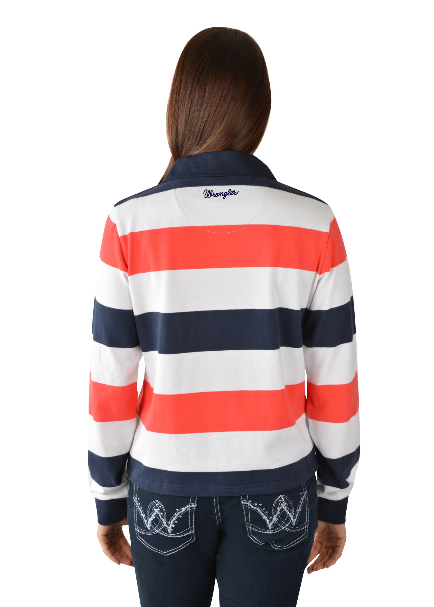 Wrangler Ladies Charlotte Fashion Rugby - Navy/Red/White - X3W2577940