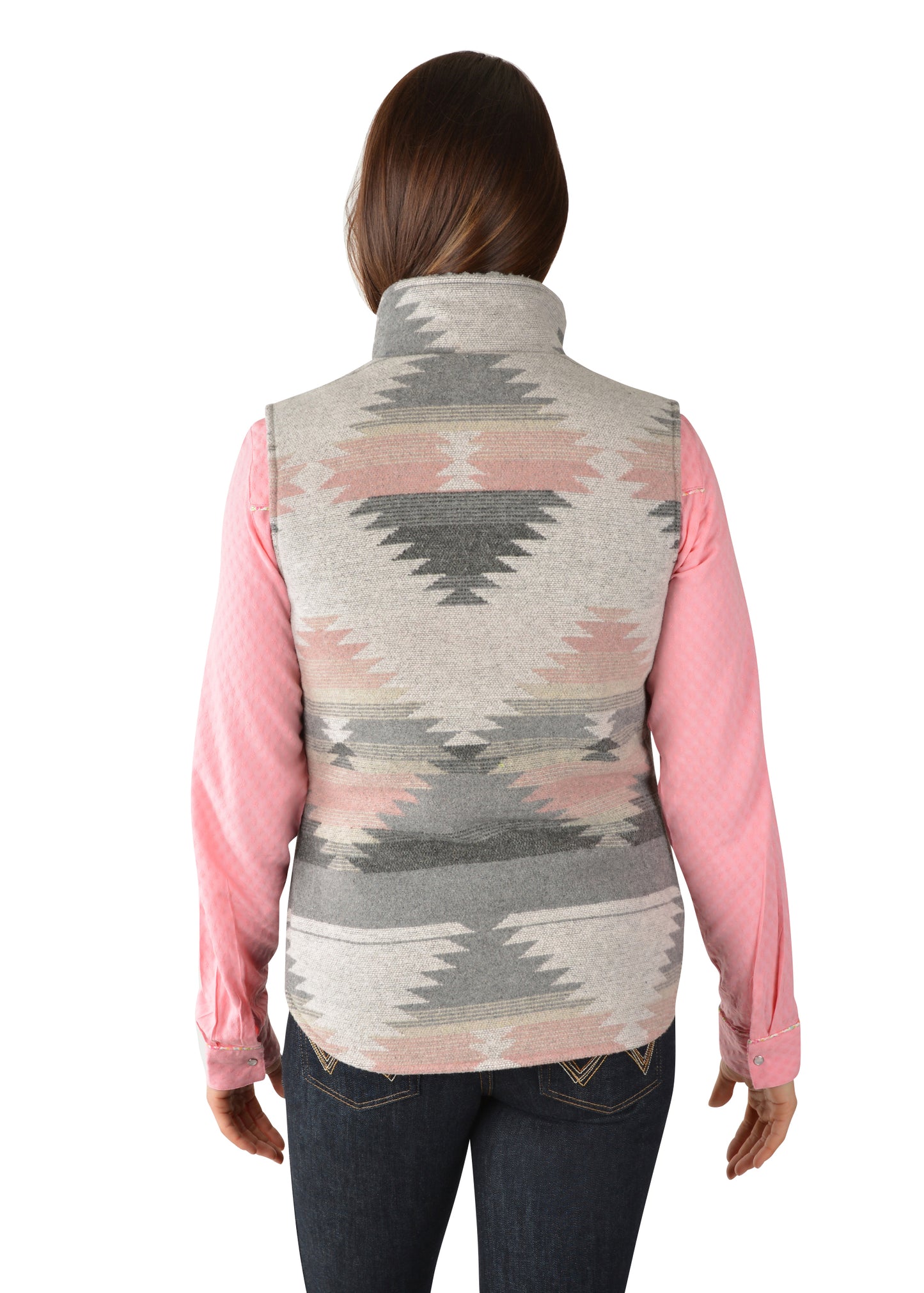 Wrangler Ladies Harlene Vest - Grey/Pink - X3W2694968