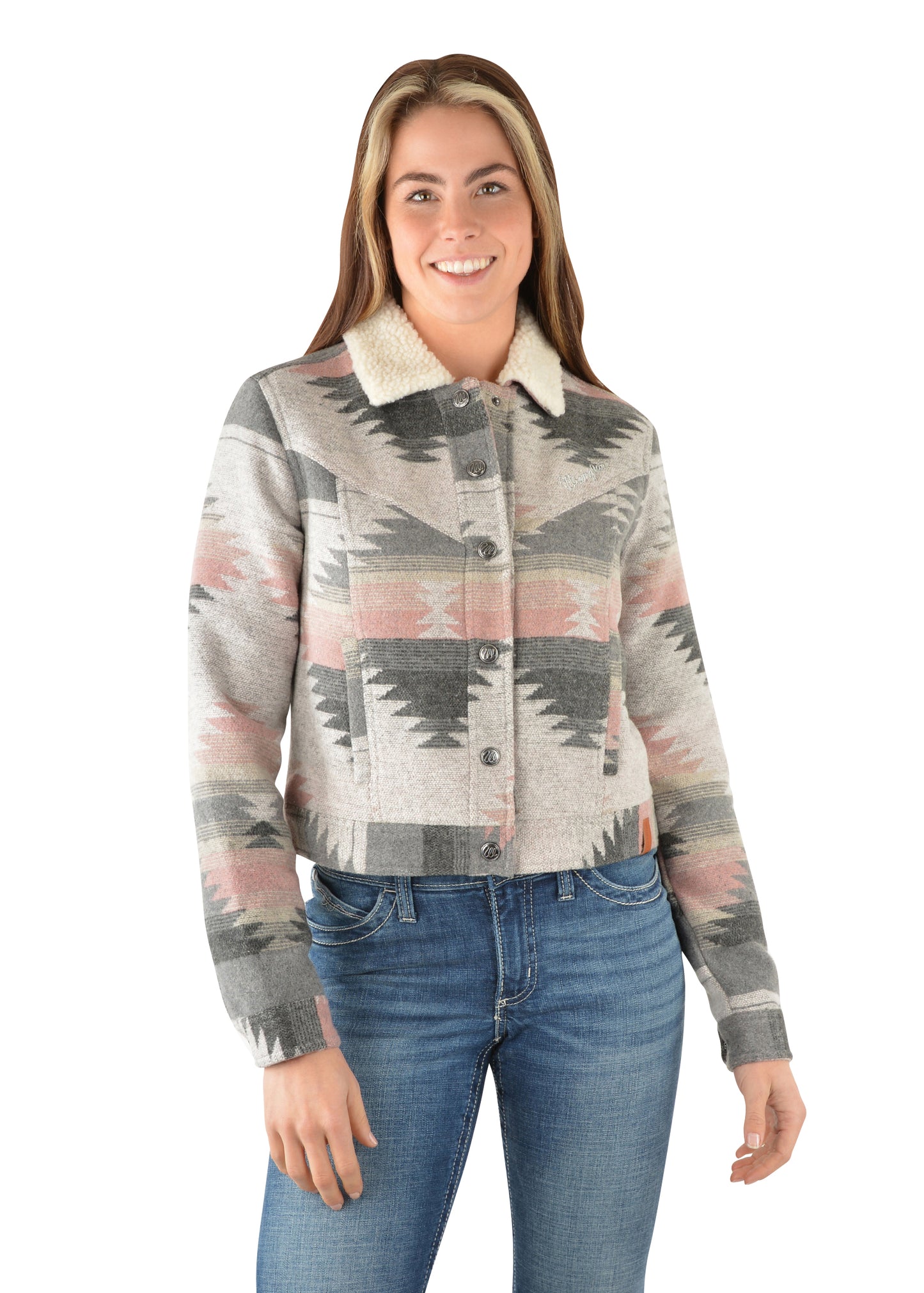 Wrangler Ladies Harlene Jacket - Grey/Pink - ON SALE