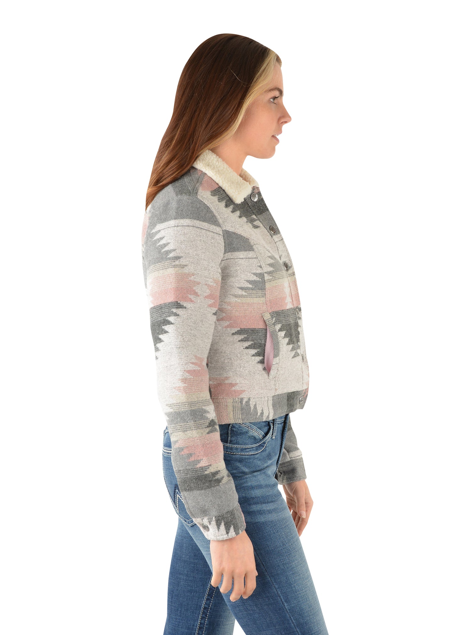 Wrangler Ladies Harlene Jacket - Grey/Pink - ON SALE