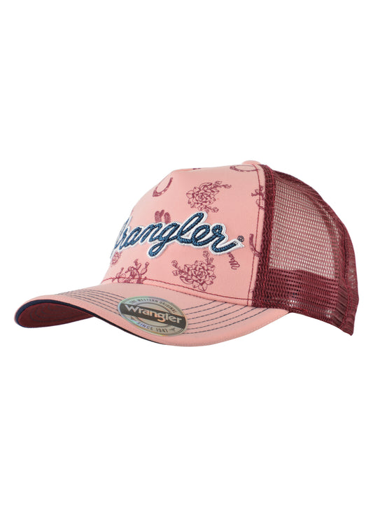 Wrangler Edgewood Square Front Trucker Cap - Pink - X3W2937CAP