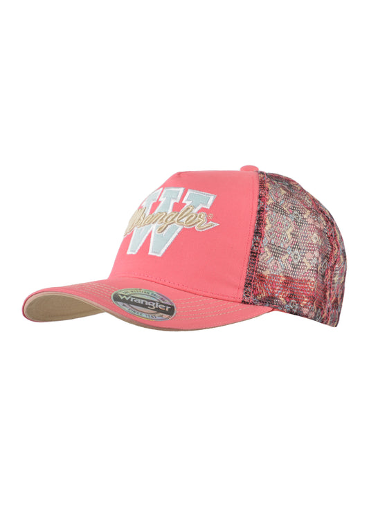 Wrangler Holly Square Front Trucker Cap - Coral - X3W2943CAP