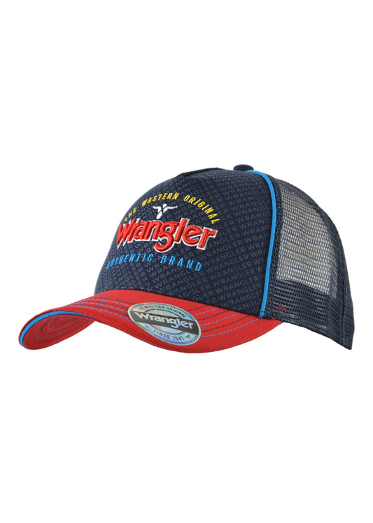 Wrangler Kids Bridge Trucker Cap - Navy/Red - X3W3945CAP
