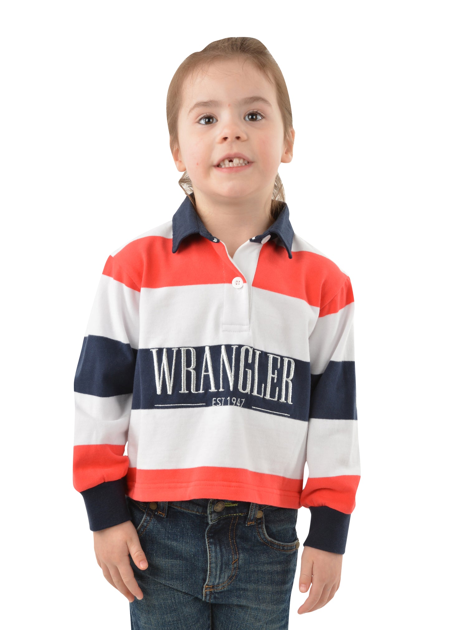 Wrangler Girls Charlotte Rugby - Navy/Red/White