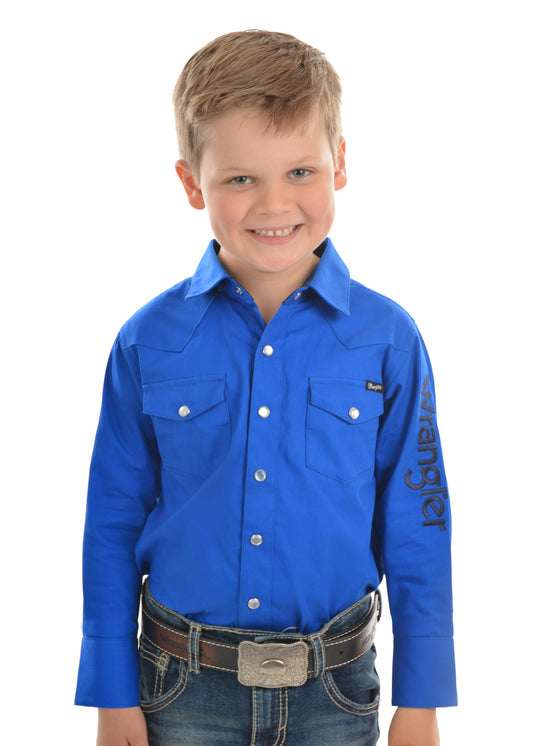 Wrangler Boys Logo L/S Drill Shirt