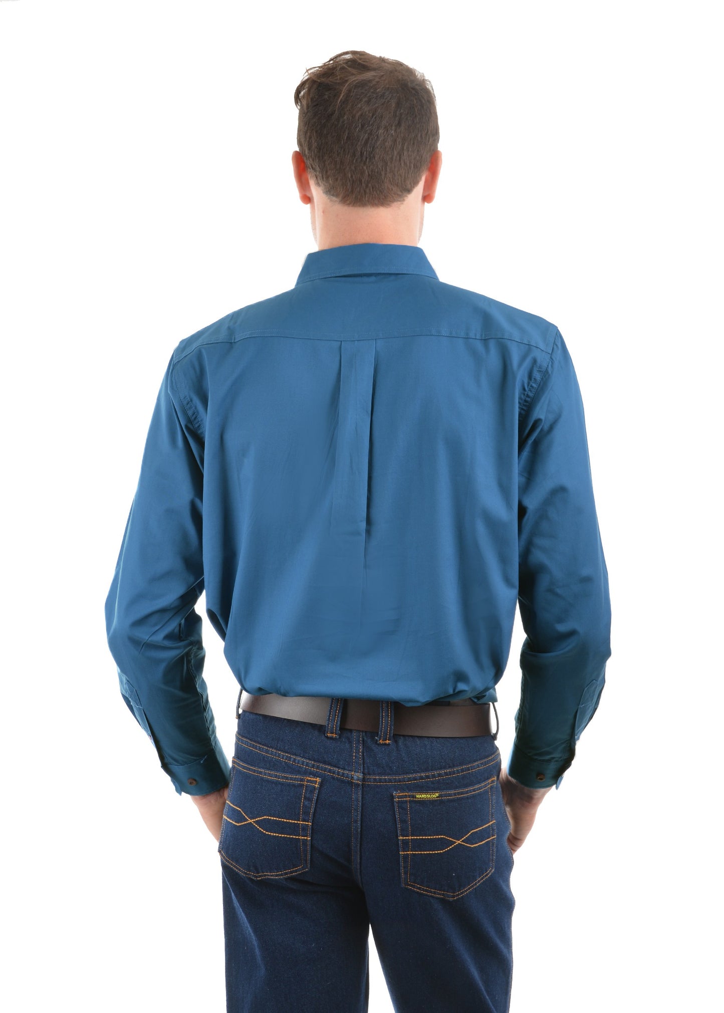 Hard Slog Mens H/Plkt L/S Shirt - Blue River -HCP1101002