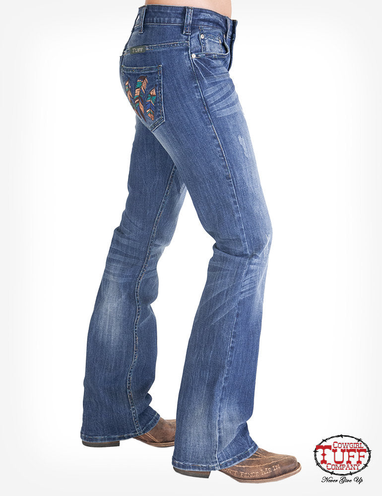Cowgirl Tuff  Ladies Jeans - High Feather
