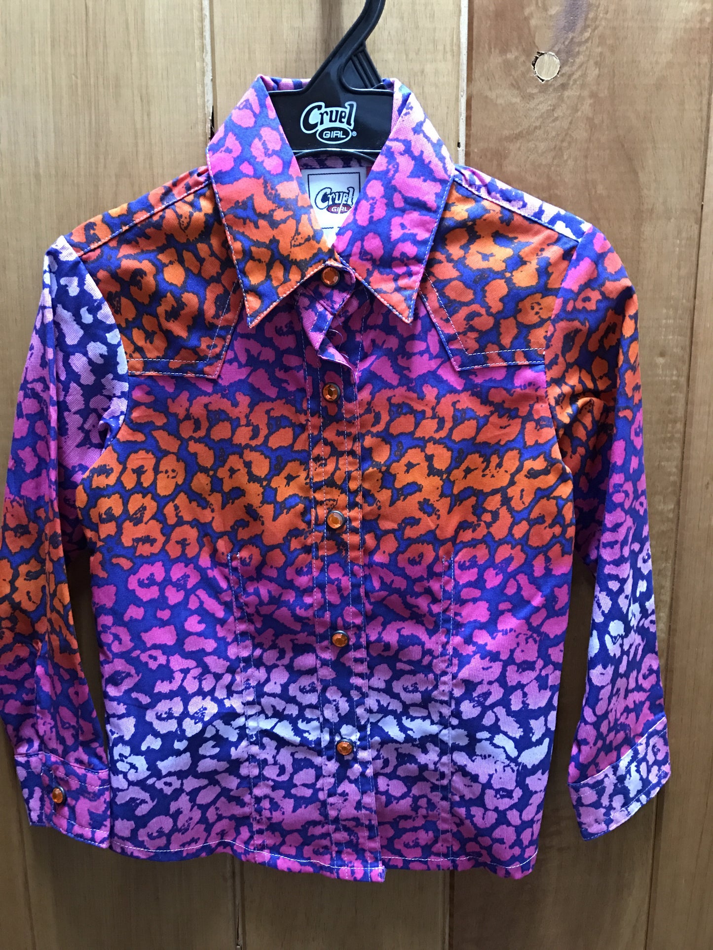 Cruel Girl Coloured Leopard Print L/S Toddler Shirt