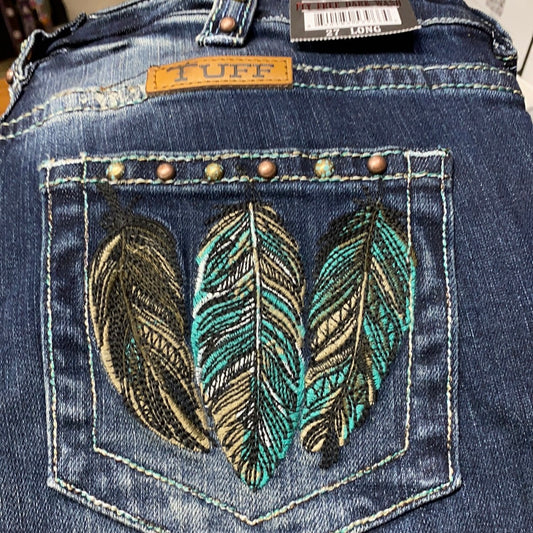 Cowgirl Tuff Ladies Jeans - Mid Rise - Fly Free Dark Wash