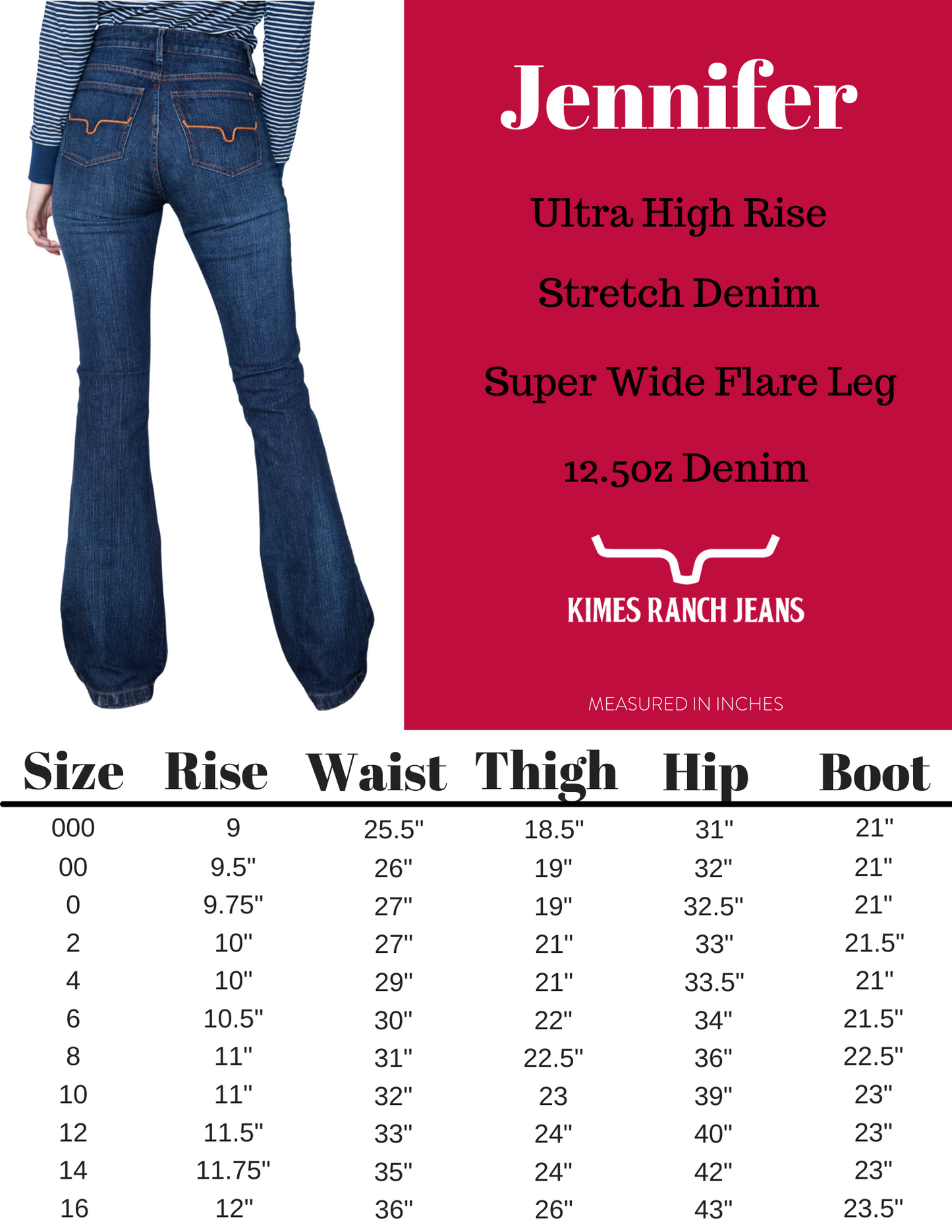 Kimes Ranch USA Ladies Jennifer Jeans - 30", 32", 34" and 36" Leg - Blue