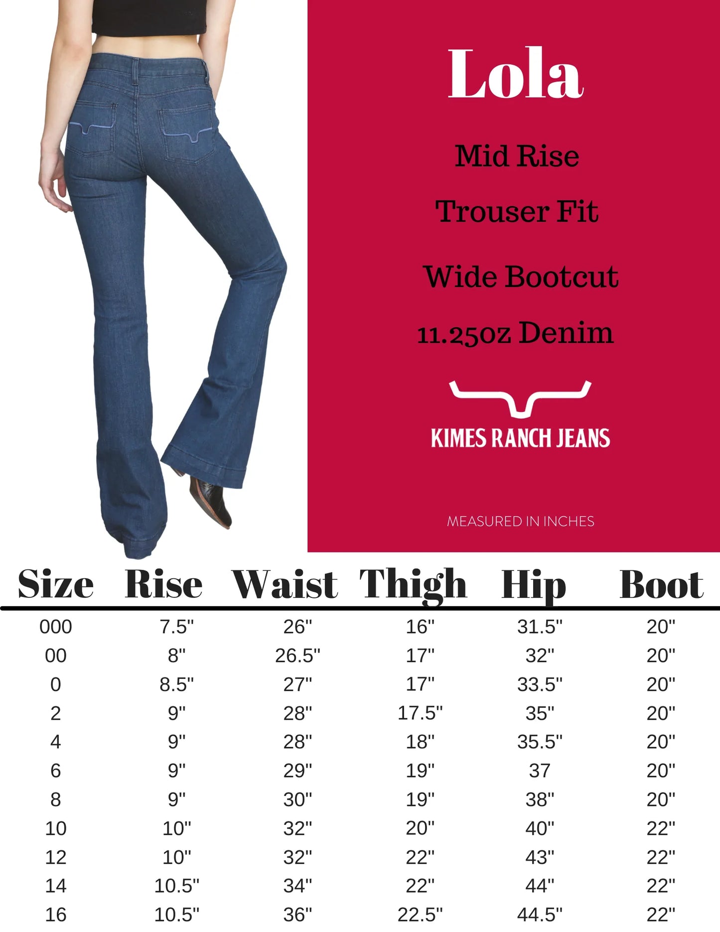 Kimes Ranch Lola Jeans - Blue - 32", 34" and 36" Leg