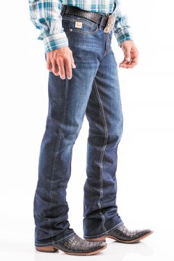 Cinch Mens Ian Slim Fit Stretch Dark Stonewash Jeans - MB65436001