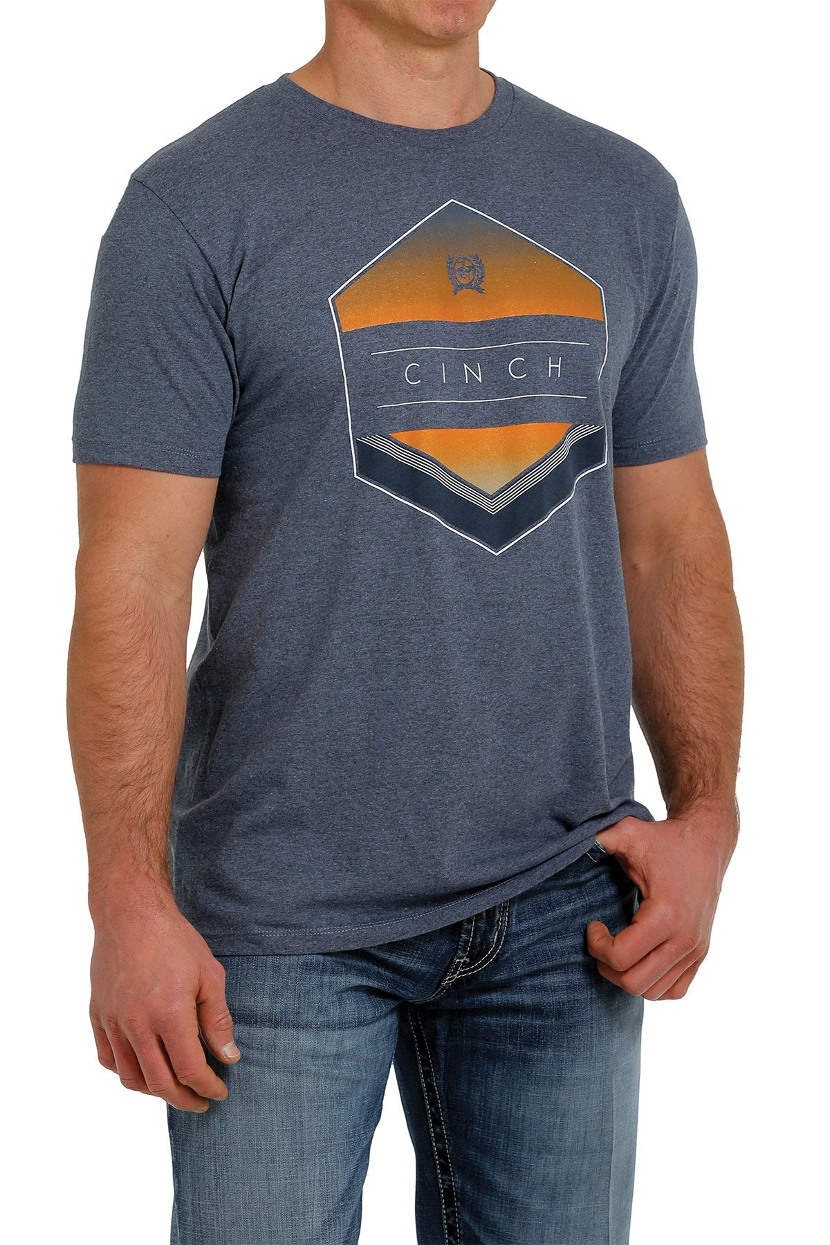 Cinch Mens Crew Neck Logo T Shirt
