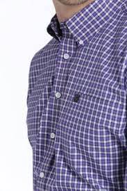 Cinch Mens Purple Plaid L/S Shirt