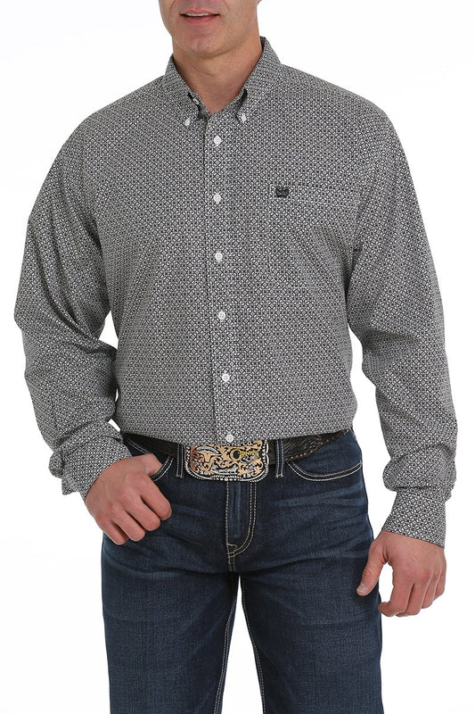Cinch Men's Black, Purple and Olive Medallion Print L/S Shirt