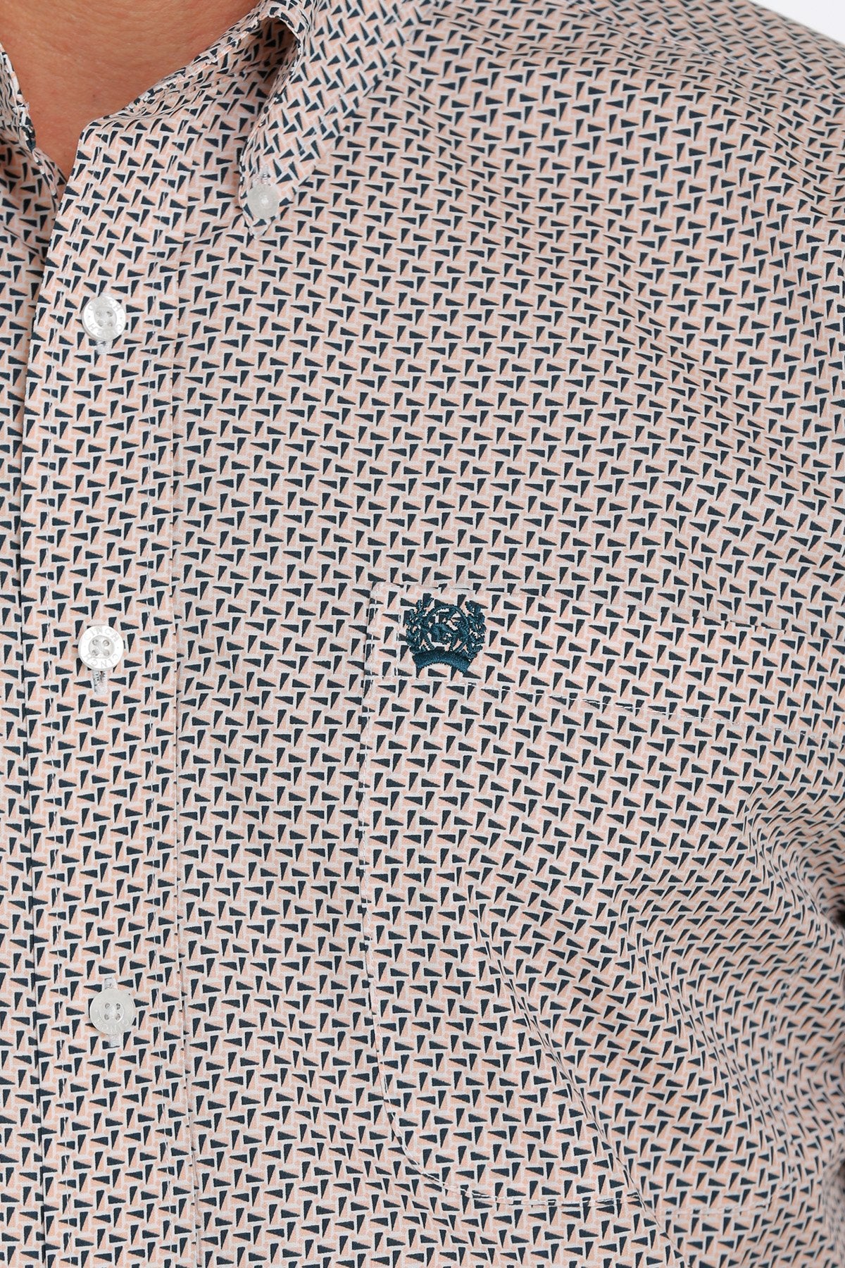 Cinch Mens Geometric Print Button Down Western L/S Shirt - MTW1105385