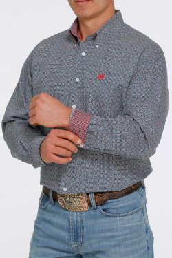 CINCH MEN'S GEOMETRIC PRINT L/S SHIRT - MTW1105408