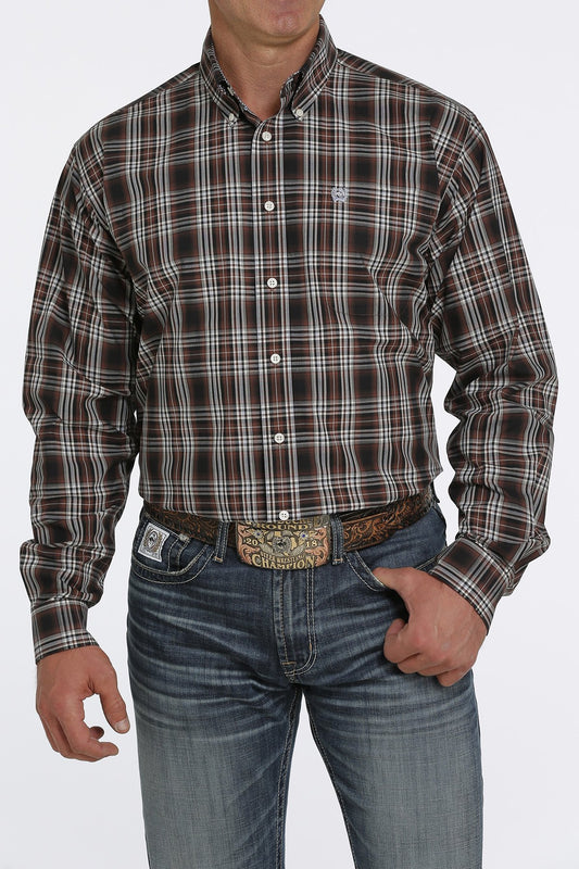 Cinch Mens Plaid Buttoned Down L/S Shirt - MTW1105452