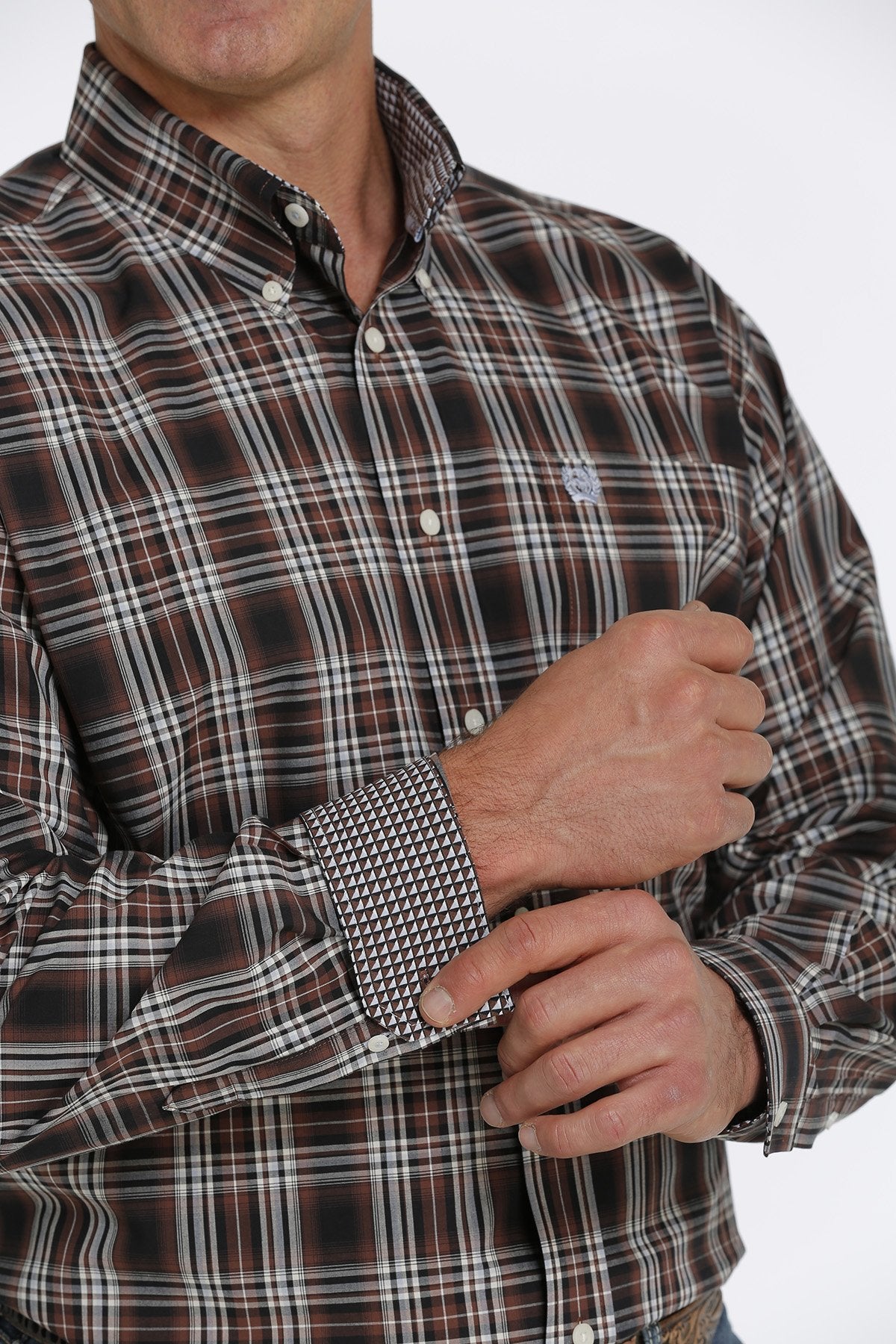 Cinch Mens Plaid Buttoned Down L/S Shirt - MTW1105452