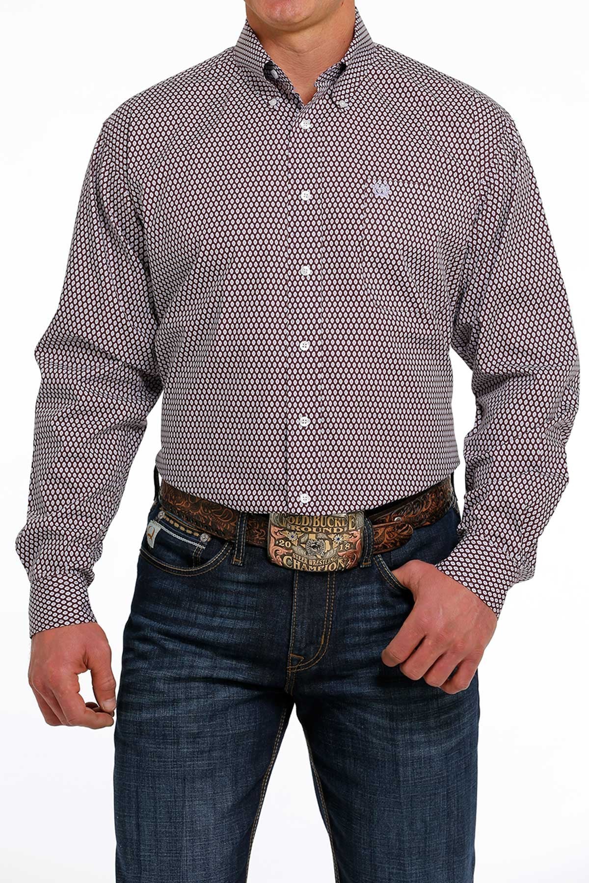 Cinch Mens Geometric Print L/S Shirt - MTW1105482