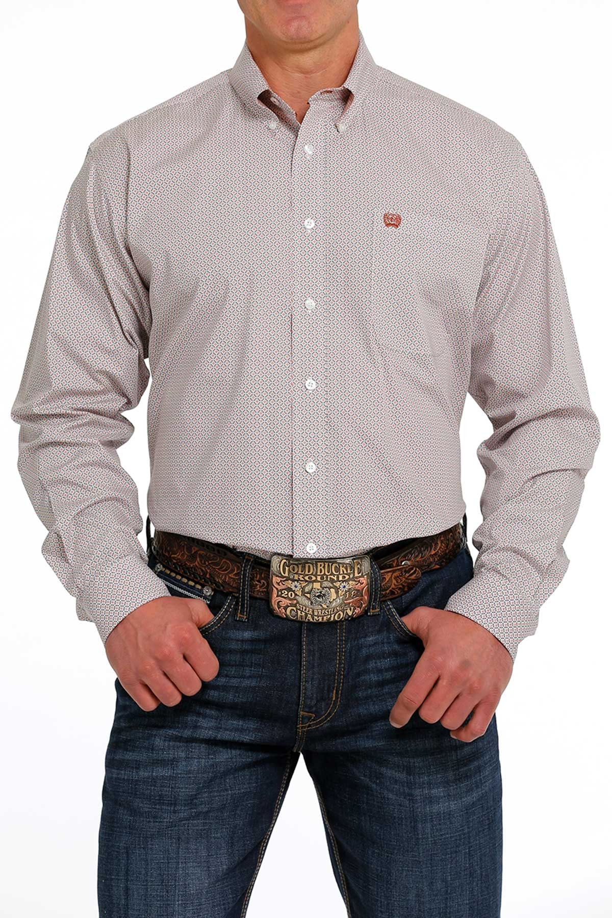Cinch Mens Geometric Print L/S Shirt - MTW1105502