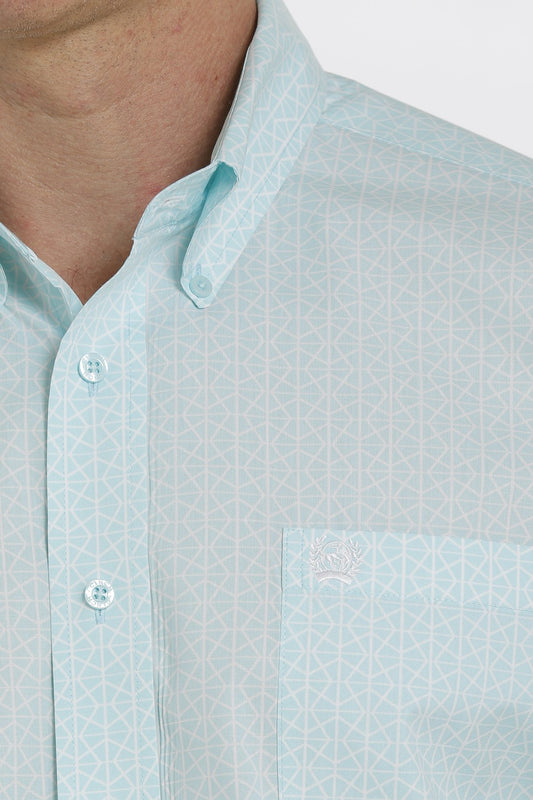 Cinch  Blue Geometric Print L/S Shirt - MTW1105373