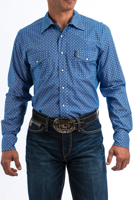 Cinch Mens Modern Fit L/S Shirt - Blue