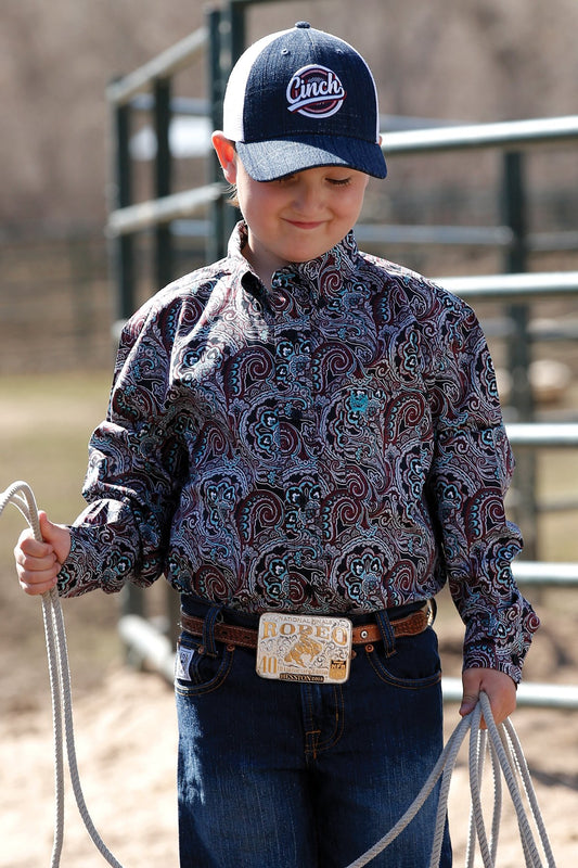 Cinch Boys Paisley Button Down L/S Shirt - MTW7060276