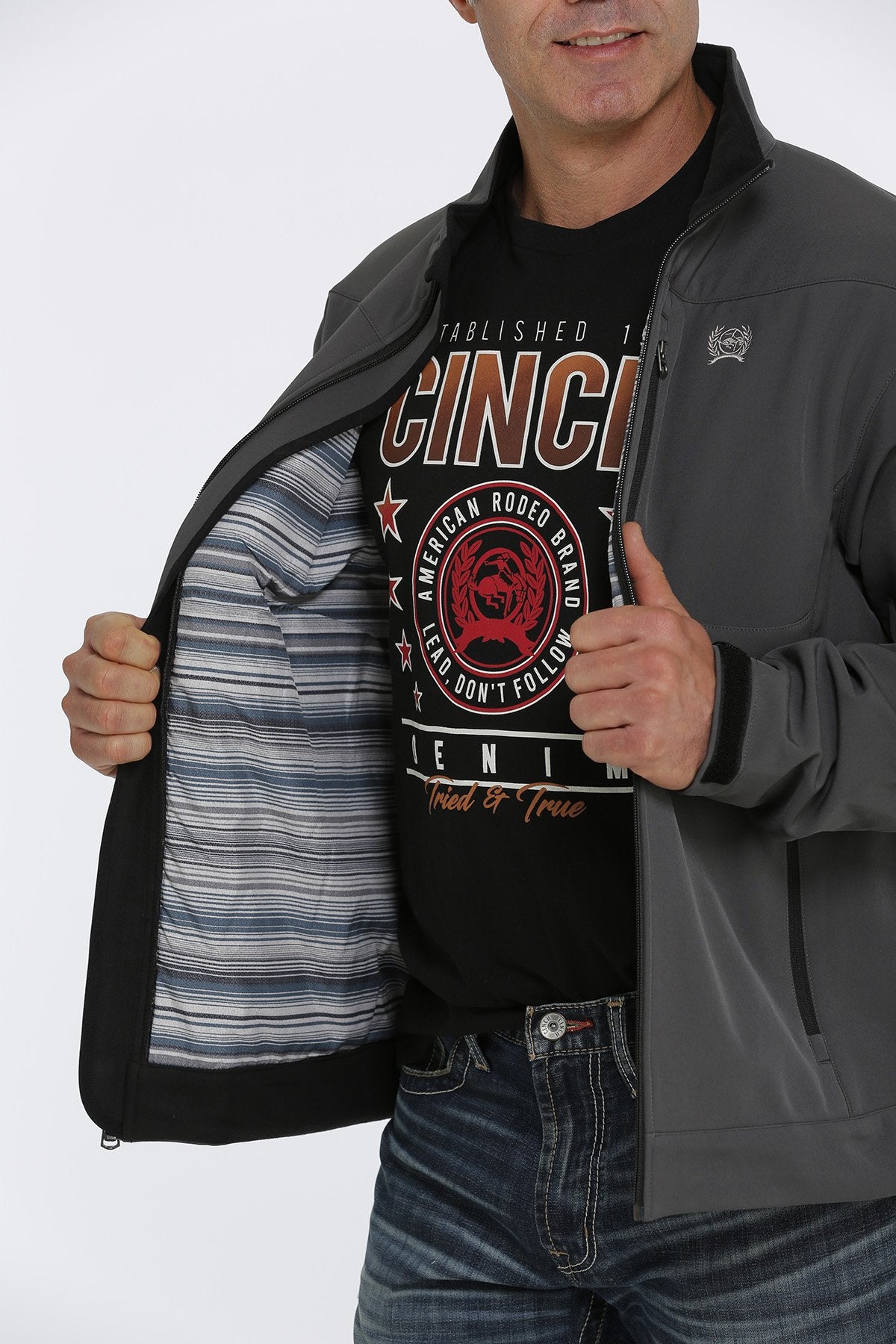 Cinch Mens Lined Bonded Grey Jacket
