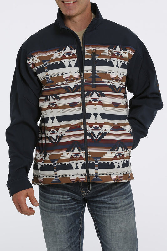 Cinch Mens Southwestern Print Bonded Jacket - Navy