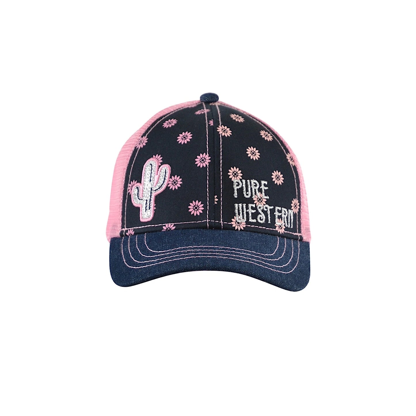 Pure Western Girls Cactus Flower Cap