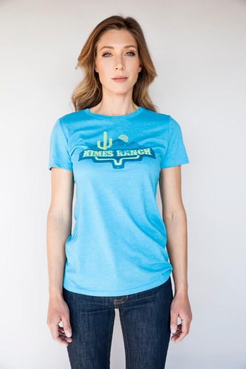 Kimes Ranch USA Ladies DesertLands Tee - Vintage Turquoise