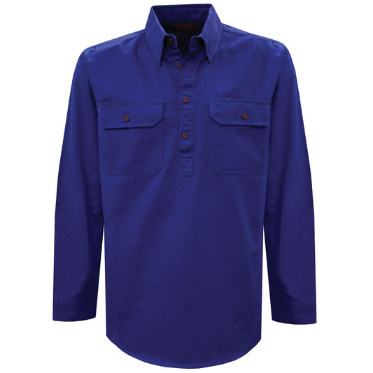 Thomas Cook Light Drill 1/2 Plkt L/S Shirt - Cobalt