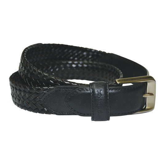 Thomas Cook Harry Leather Braided Belt - Black - TCP1910BEL