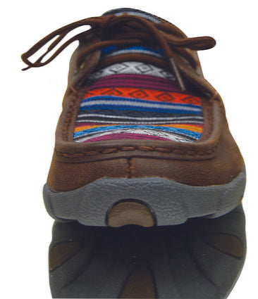 Twisted X Ladies Casual Driving Brown/ Serape Lace Up Moc - ON SALE