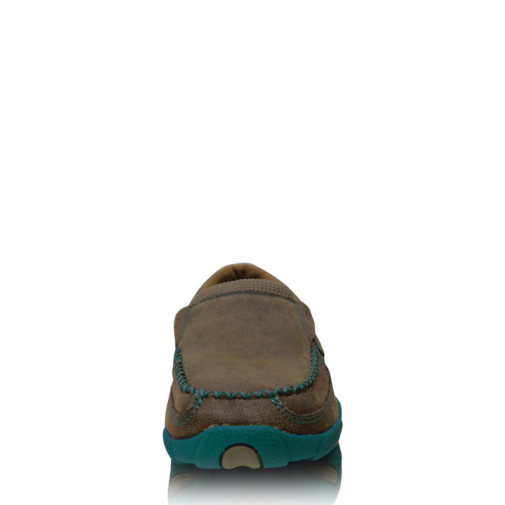 Twisted X Casual Ladies Driving Mocs Boat Slip On -Bomber Turquoise - TCWDMS006