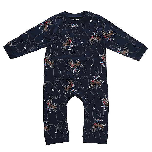 Wrangler Baby Cowboy Print Bodysuit - Navy